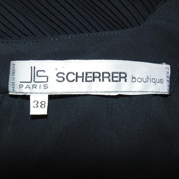 JEAN-LOUIS SCHERRER/JLS Boutique Dress, 38/S, Black, Pleat skirt, Ruffle neck - Picture 15 of 15